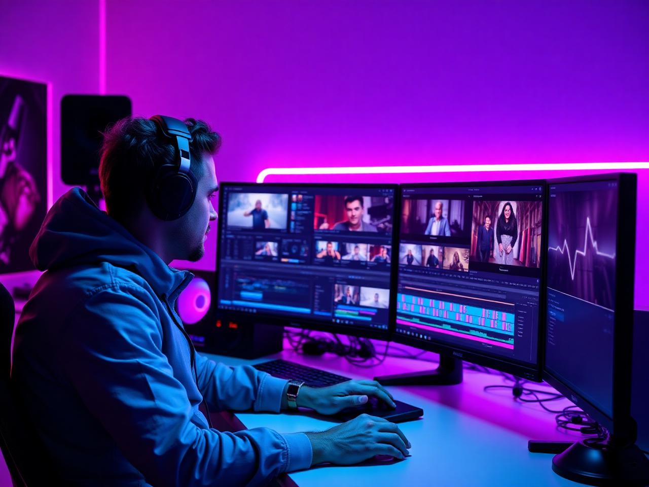 Editor profesional trabajando